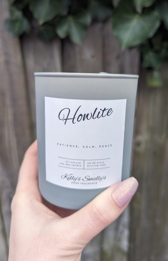 Howlite Crystal Candle