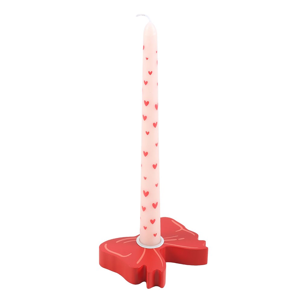 Set of 3 love heart taper candles
