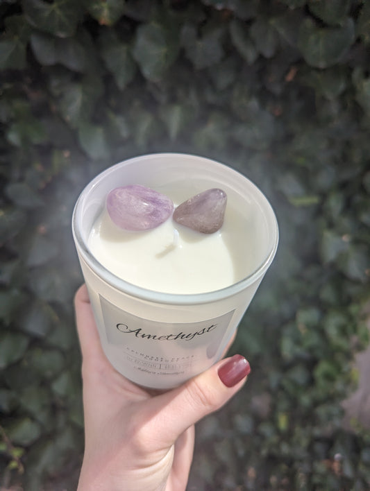 Amethyst Crystal Candle