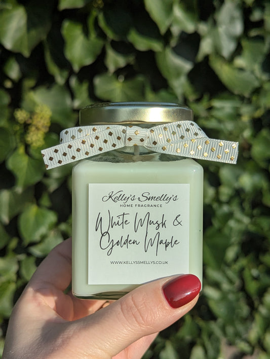 White Musk & Golden Maple Candle Jar